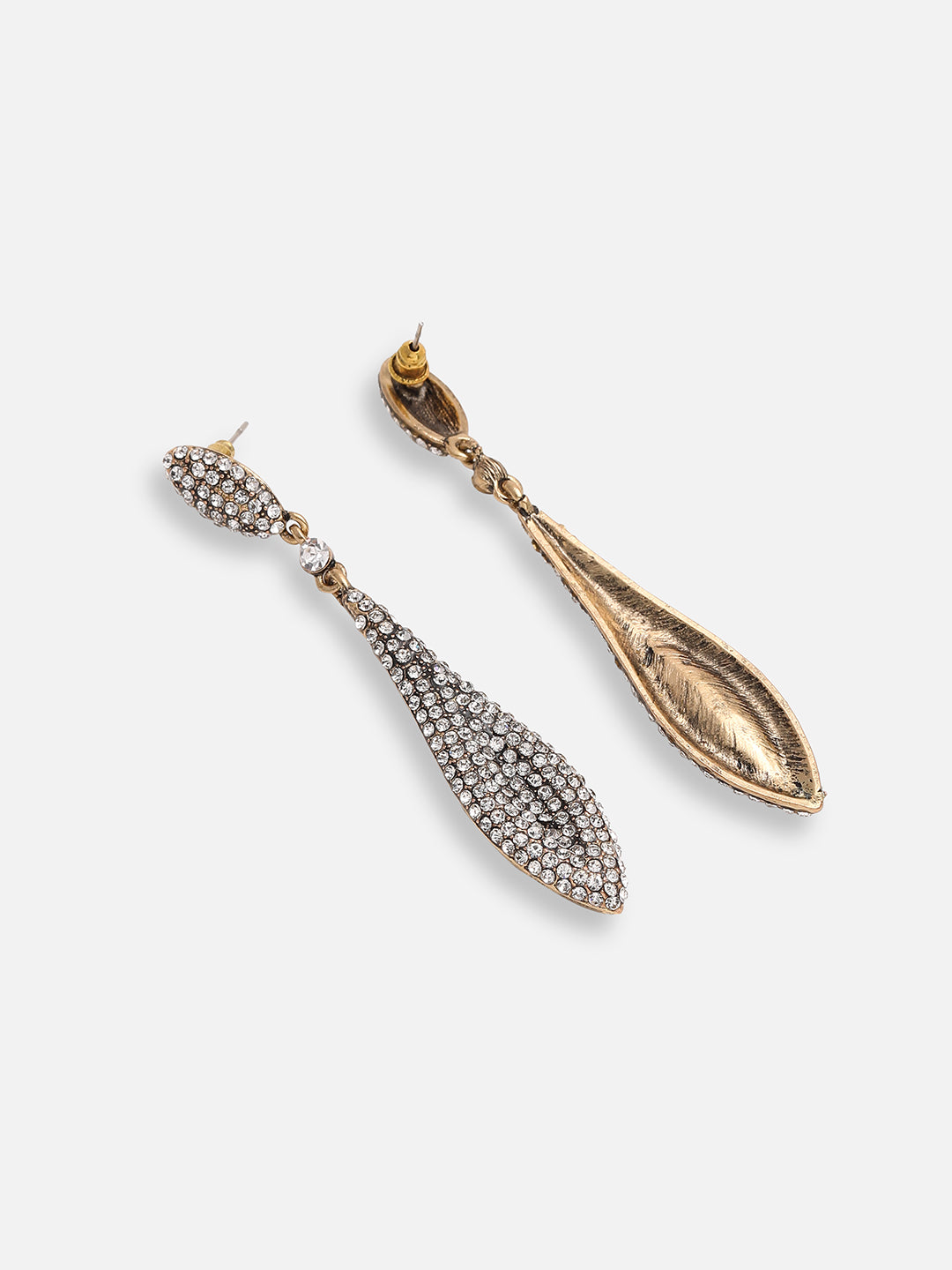GOLD PLATED PARTY DESIGNER STONE DROP EARRING FOR WOMEN