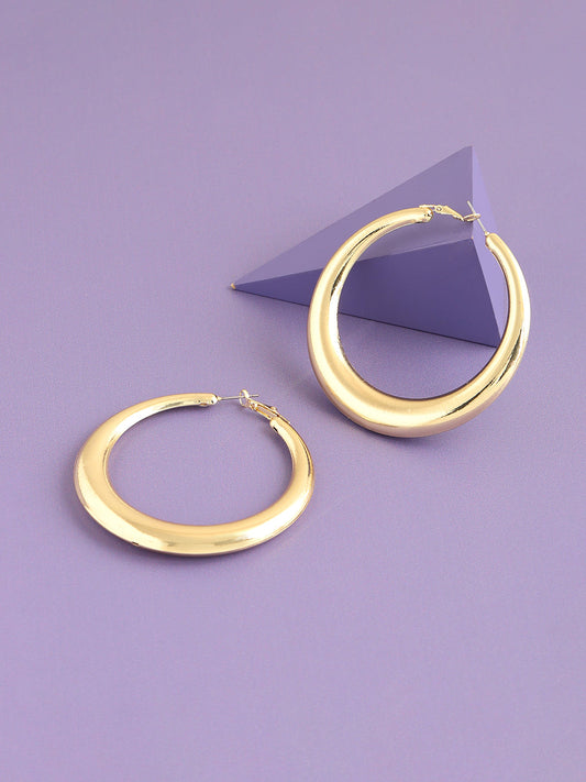 GOLD PLATED PARTY DESIGNER HOOP EARRING FOR WOMEN