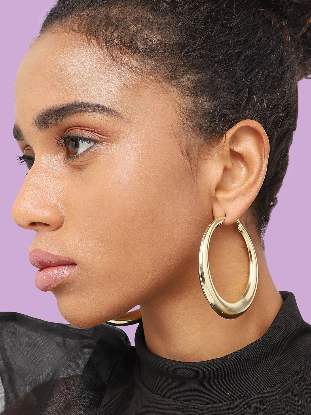 GOLD PLATED PARTY DESIGNER HOOP EARRING FOR WOMEN