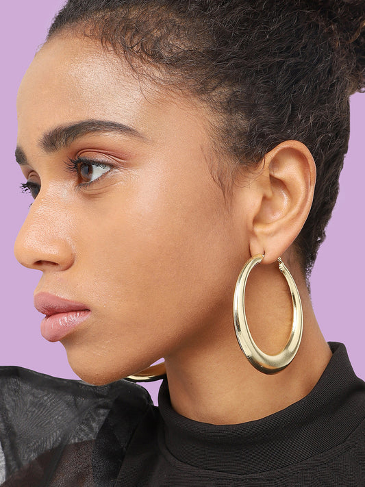GOLD PLATED PARTY DESIGNER HOOP EARRING FOR WOMEN