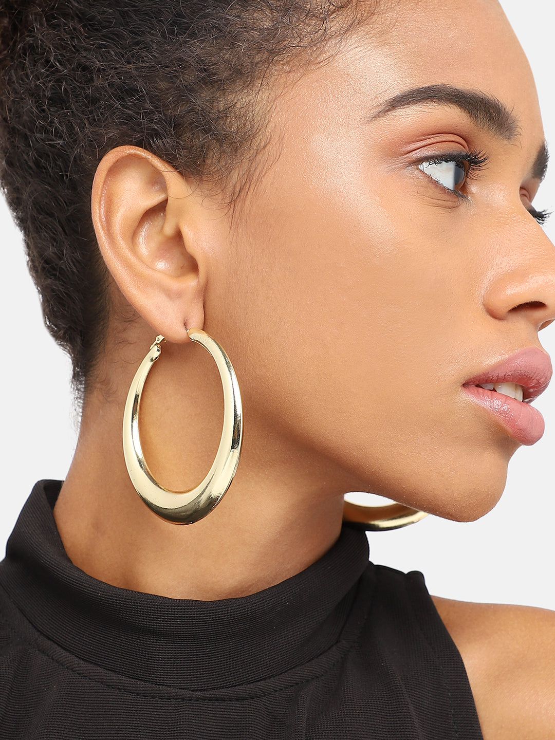 GOLD PLATED PARTY DESIGNER HOOP EARRING FOR WOMEN