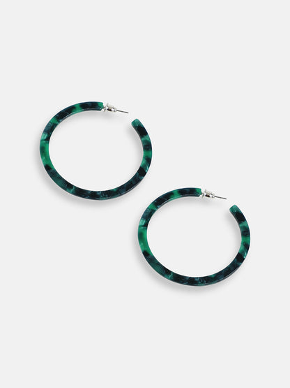 GOLD PLATED PARTY DESIGNER STONE HOOP EARRING FOR WOMEN