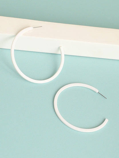 SILVER PLATED PARTY DESIGNER HOOP EARRING FOR WOMEN