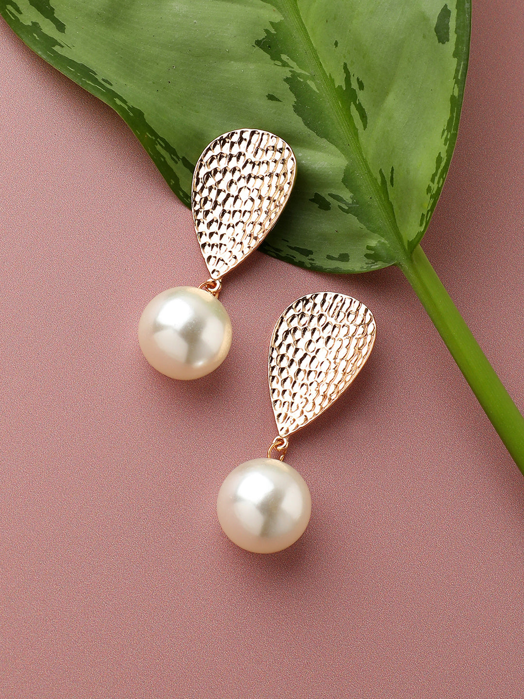 GOLD PLATED PARTY DESIGNER STONE DROP EARRING FOR WOMEN