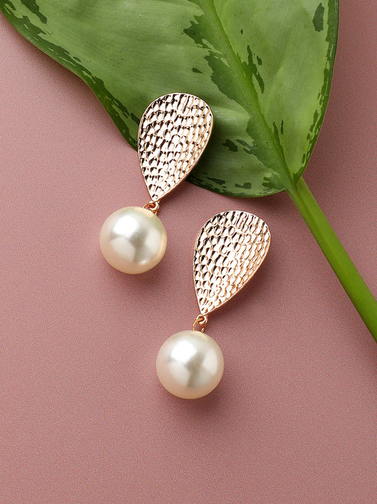 GOLD PLATED PARTY DESIGNER STONE DROP EARRING FOR WOMEN