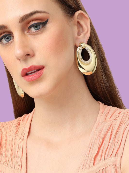 GOLD PLATED PARTY DESIGNER DROP EARRING FOR WOMEN