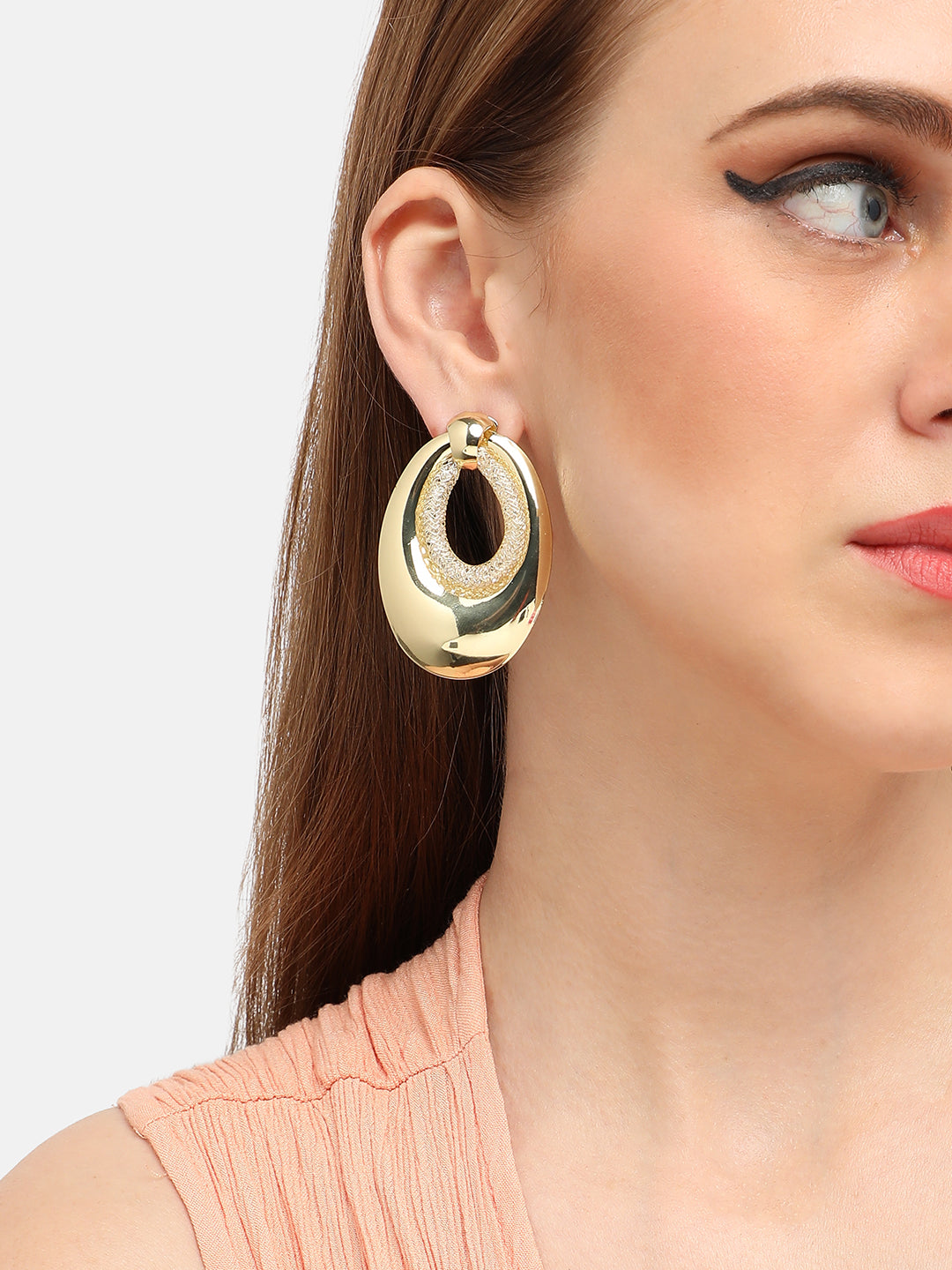 GOLD PLATED PARTY DESIGNER DROP EARRING FOR WOMEN