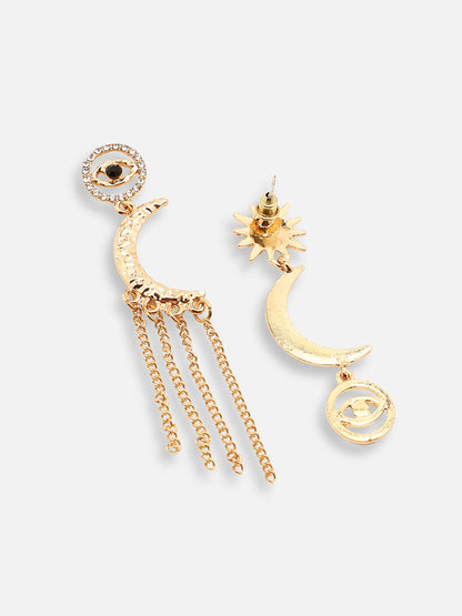 GOLD PLATED PARTY DESIGNER STONE DROP EARRING FOR WOMEN
