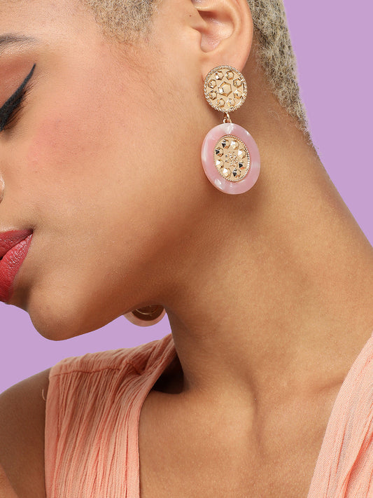 GOLD PLATED PARTY DESIGNER DROP EARRING FOR WOMEN
