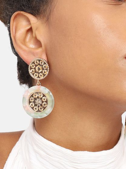 GOLD PLATED PARTY DESIGNER DROP EARRING FOR WOMEN