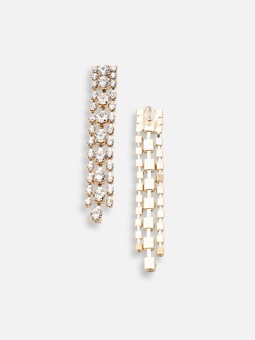 GOLD PLATED PARTY DESIGNER STONE DROP EARRING FOR WOMEN