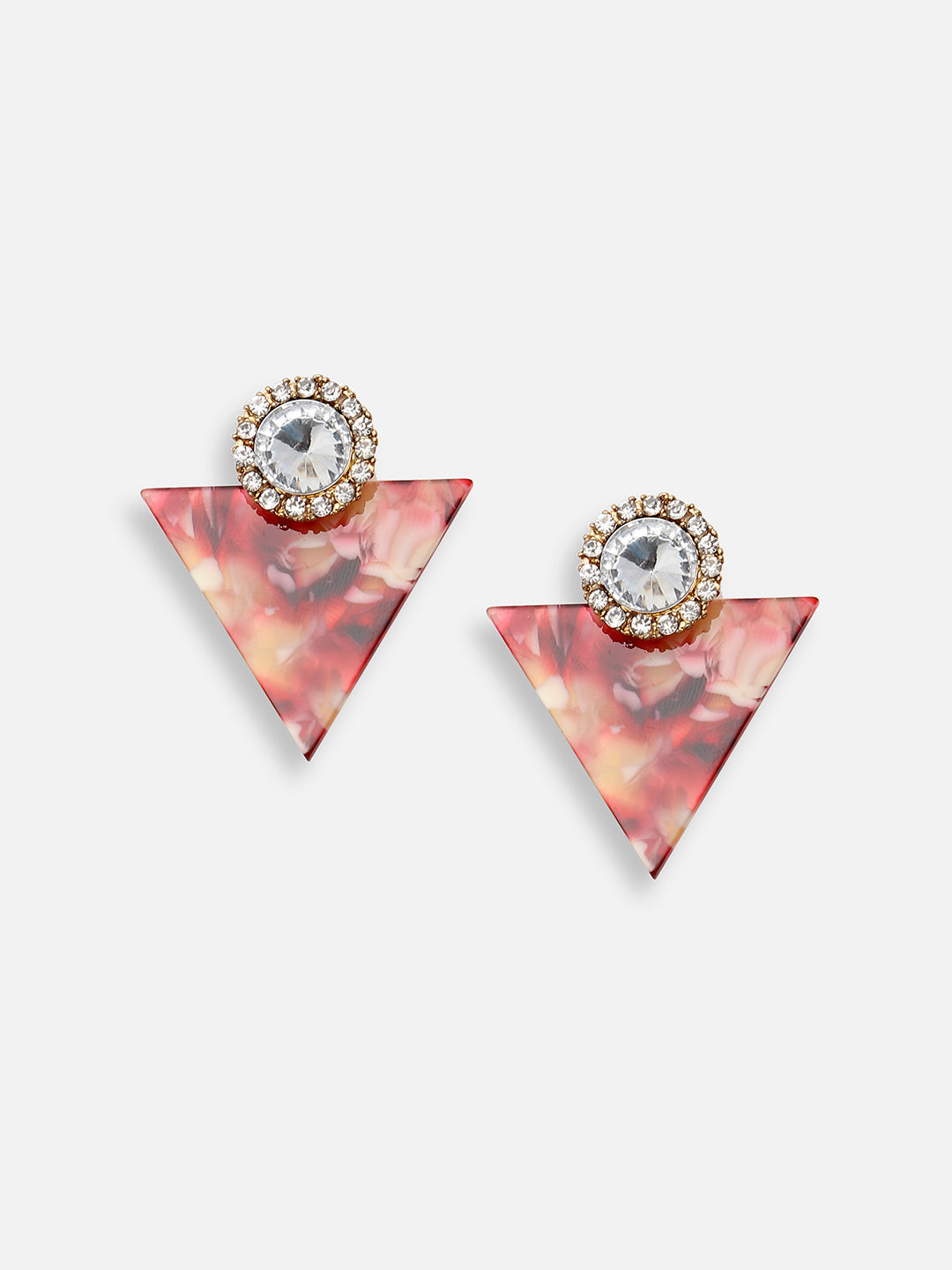 GOLD PLATED PARTY DESIGNER STONE DROP EARRING FOR WOMEN