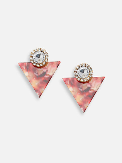 GOLD PLATED PARTY DESIGNER STONE DROP EARRING FOR WOMEN