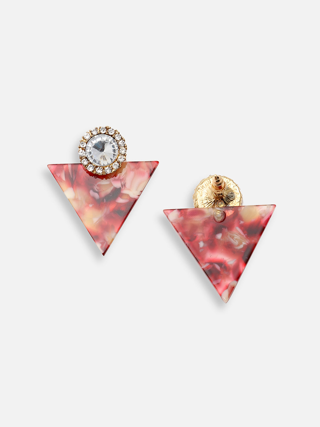 GOLD PLATED PARTY DESIGNER STONE DROP EARRING FOR WOMEN