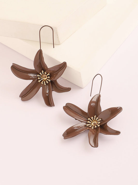 GOLD PLATED PARTY DESIGNER STONE DROP EARRING FOR WOMEN