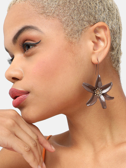 GOLD PLATED PARTY DESIGNER STONE DROP EARRING FOR WOMEN