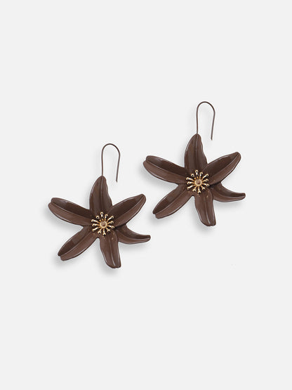 GOLD PLATED PARTY DESIGNER STONE DROP EARRING FOR WOMEN