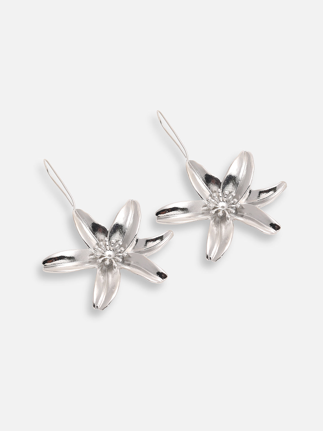 SILVER PLATED PARTY DESIGNER STONE DROP EARRING FOR WOMEN