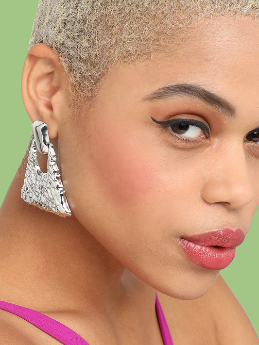 SILVER PLATED PARTY DESIGNER DROP EARRING FOR WOMEN