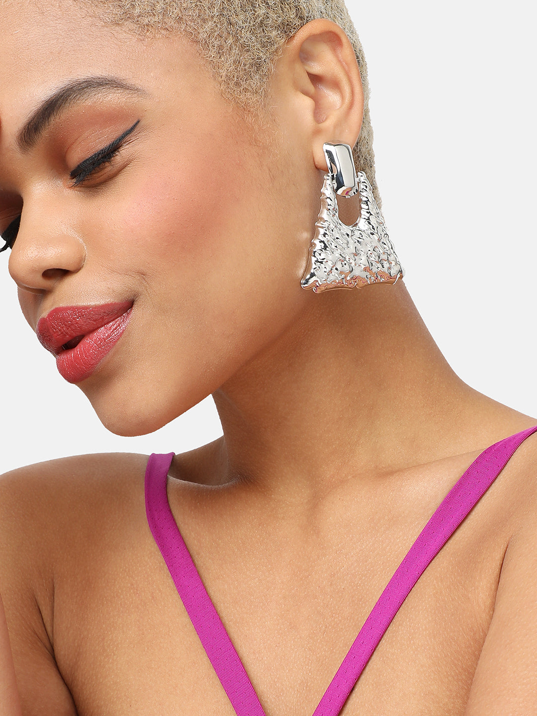 SILVER PLATED PARTY DESIGNER DROP EARRING FOR WOMEN