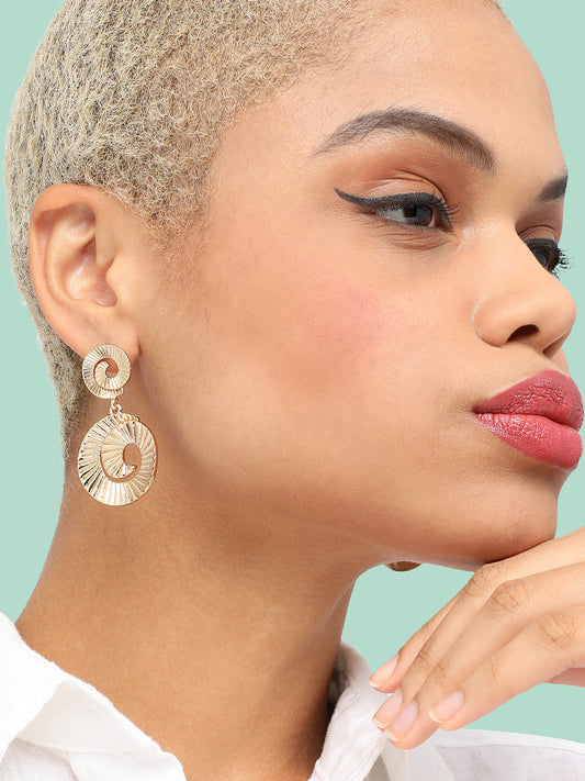 GOLD PLATED PARTY DESIGNER DROP EARRING FOR WOMEN