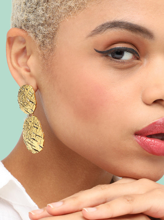 GOLD PLATED PARTY DESIGNER DROP EARRING FOR WOMEN