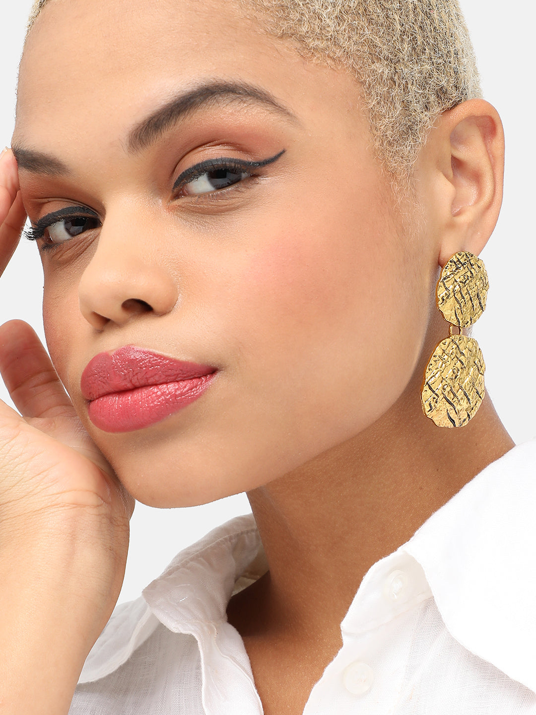GOLD PLATED PARTY DESIGNER DROP EARRING FOR WOMEN