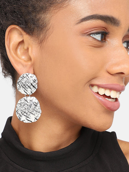 SILVER PLATED PARTY DESIGNER DROP EARRING FOR WOMEN