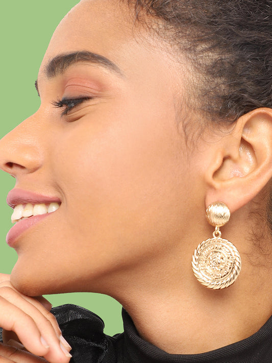 GOLD PLATED PARTY DESIGNER DROP EARRING FOR WOMEN