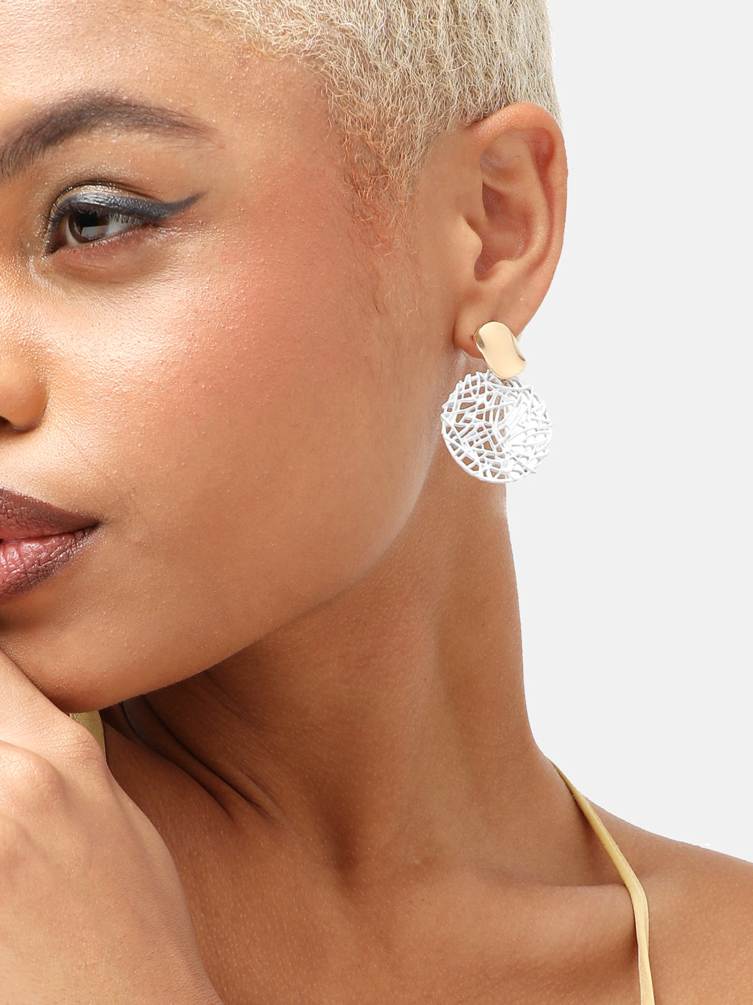 GOLD PLATED PARTY DESIGNER DROP EARRING FOR WOMEN