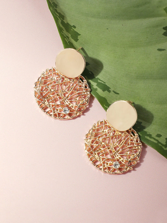 GOLD PLATED PARTY DESIGNER DROP EARRING FOR WOMEN
