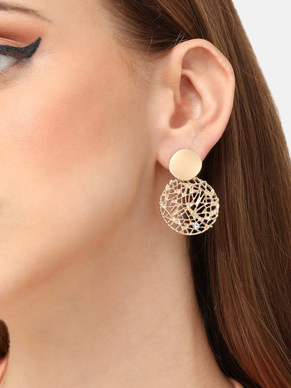 GOLD PLATED PARTY DESIGNER DROP EARRING FOR WOMEN