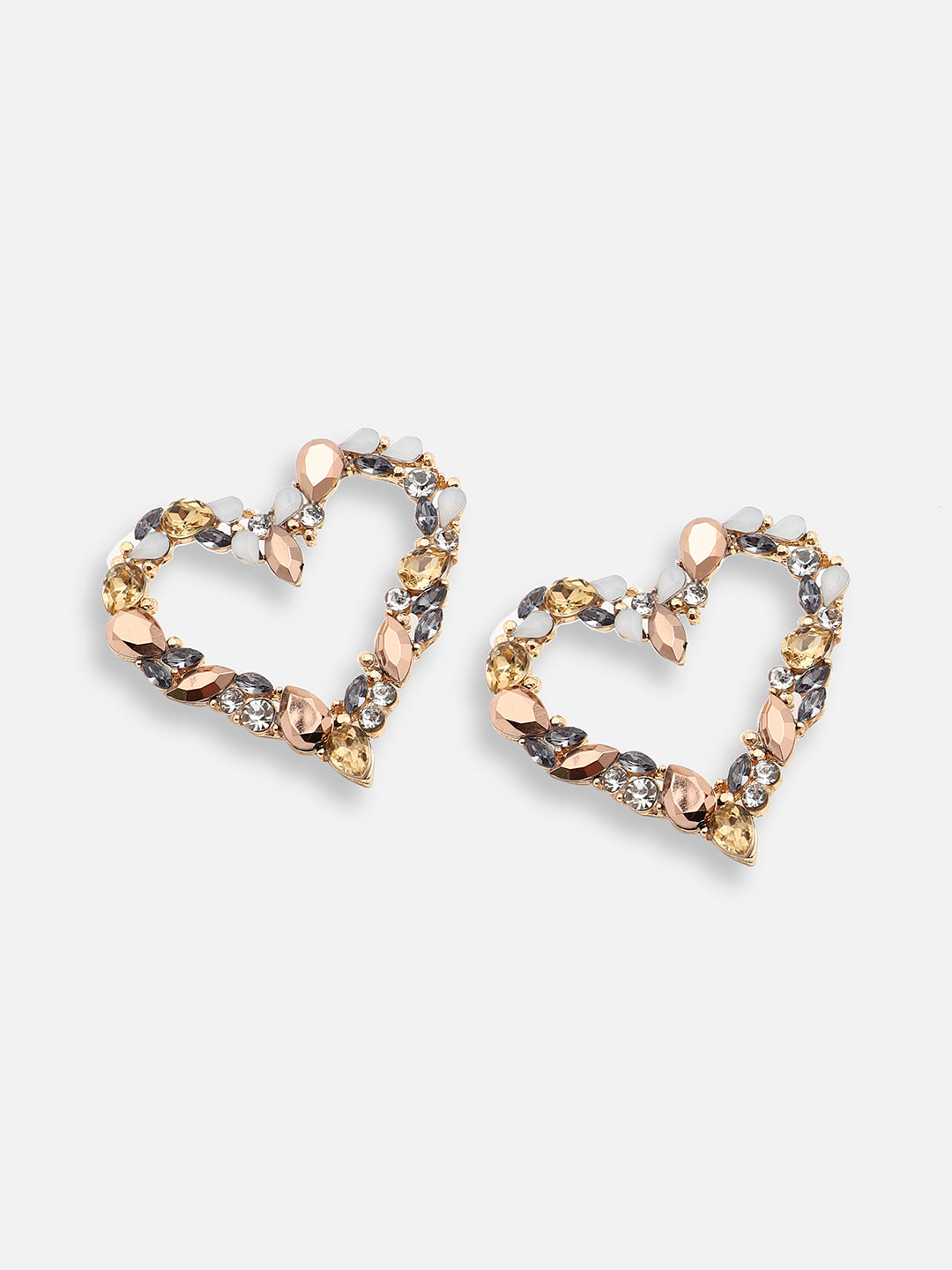 GOLD PLATED PARTY DESIGNER STONE STUD FOR WOMEN