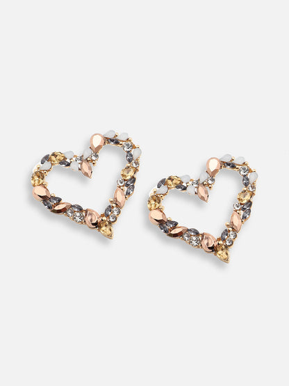 GOLD PLATED PARTY DESIGNER STONE STUD FOR WOMEN