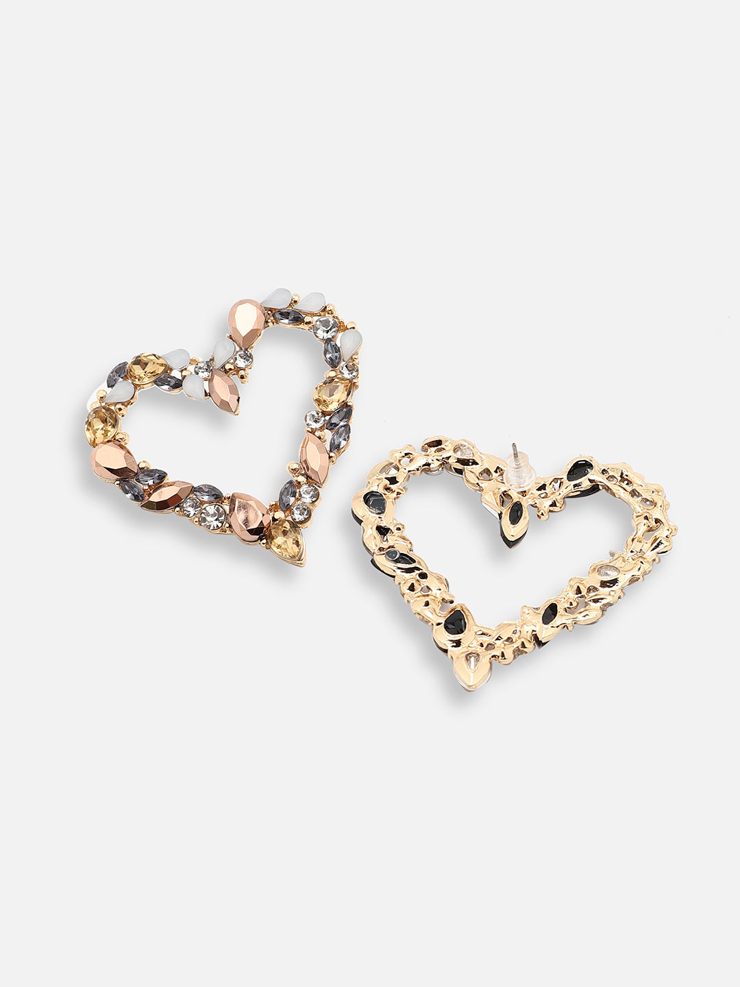 GOLD PLATED PARTY DESIGNER STONE STUD FOR WOMEN