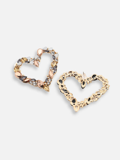 GOLD PLATED PARTY DESIGNER STONE STUD FOR WOMEN