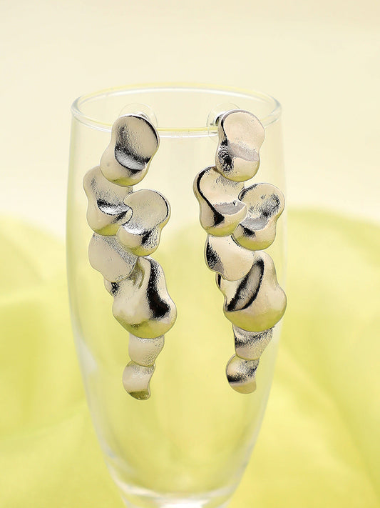 SILVER PLATED PARTY DESIGNER DROP EARRING FOR WOMEN