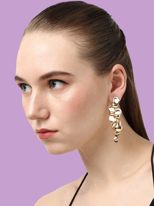 GOLD PLATED DESIGNER STONE EARRINGS