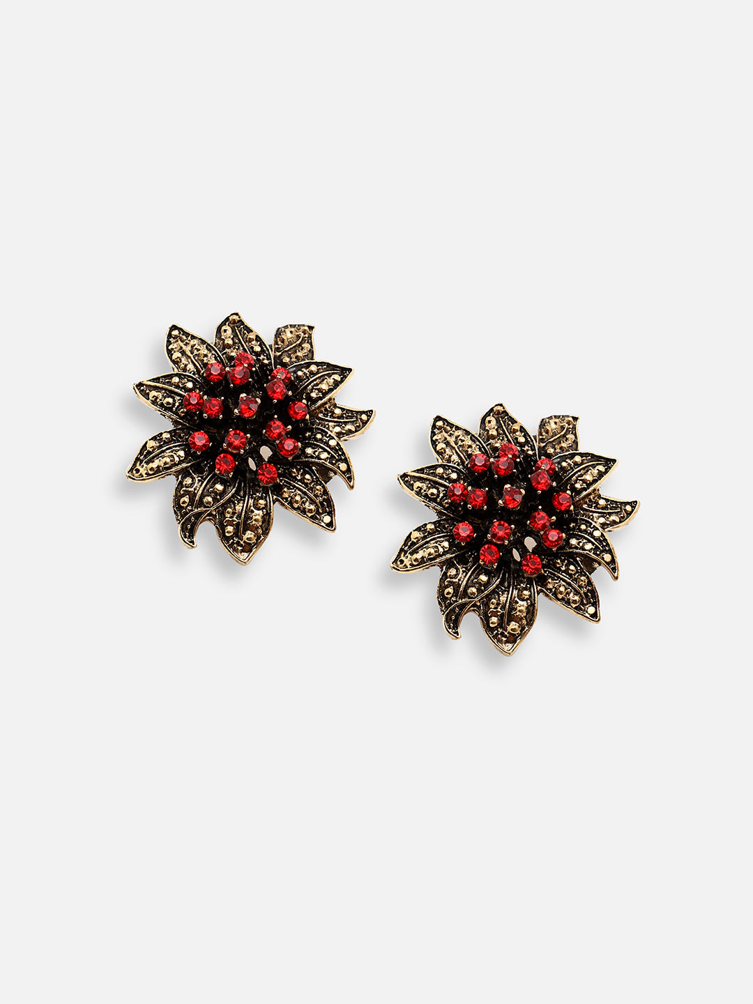 GOLD PLATED PARTY DESIGNER STONE STUD FOR WOMEN