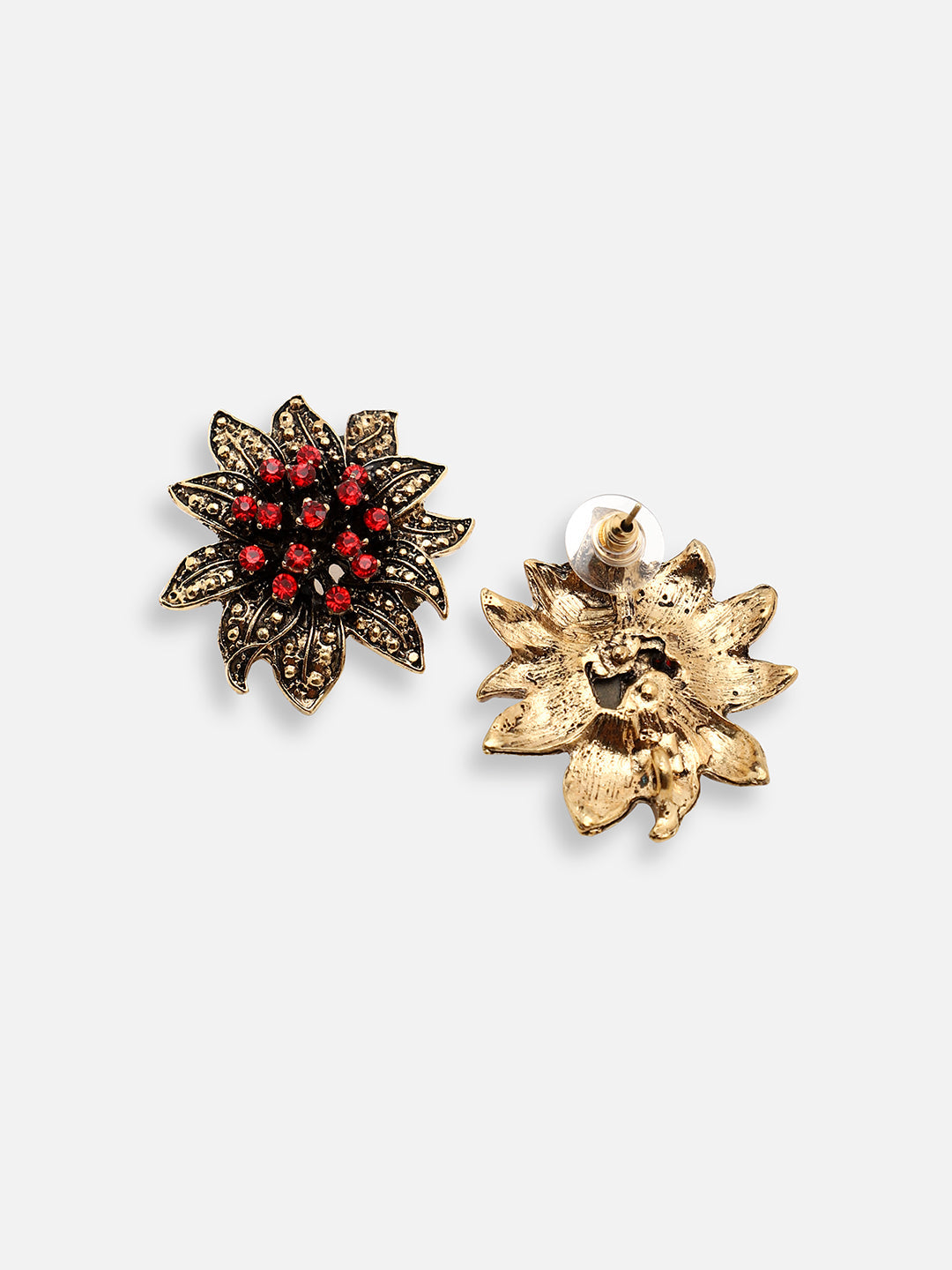 GOLD PLATED PARTY DESIGNER STONE STUD FOR WOMEN