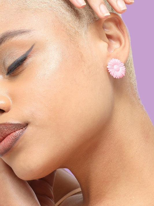 GOLD PLATED PARTY DESIGNER STONE STUD FOR WOMEN