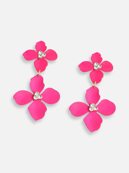 GOLD PLATED PARTY DESIGNER STONE DROP EARRING FOR WOMEN
