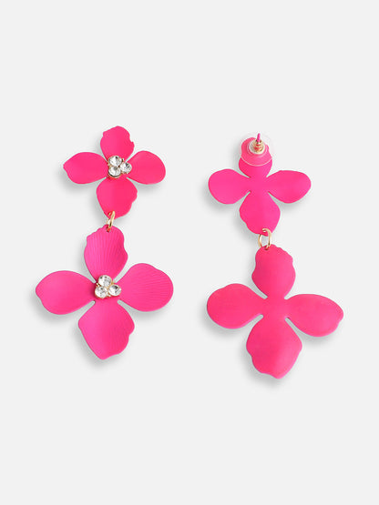 GOLD PLATED PARTY DESIGNER STONE DROP EARRING FOR WOMEN