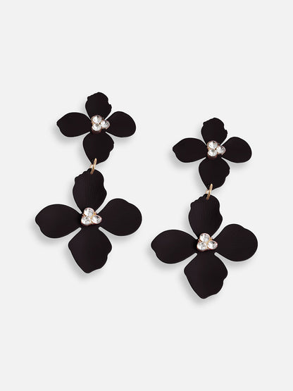 GOLD PLATED PARTY DESIGNER STONE DROP EARRING FOR WOMEN