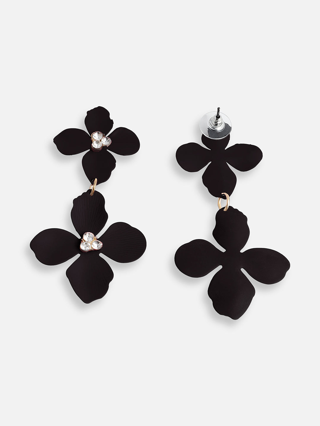 GOLD PLATED PARTY DESIGNER STONE DROP EARRING FOR WOMEN