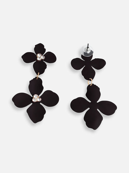 GOLD PLATED PARTY DESIGNER STONE DROP EARRING FOR WOMEN