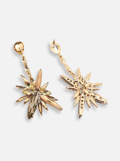 GOLD PLATED PARTY DESIGNER STONE DROP EARRING FOR WOMEN