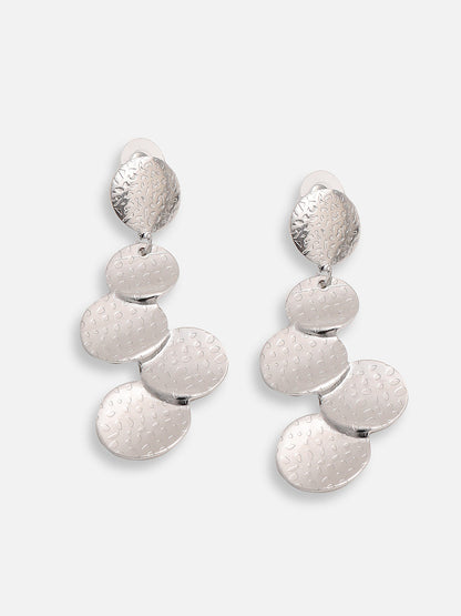 SILVER PLATED PARTY DESIGNER STONE DROP EARRING FOR WOMEN
