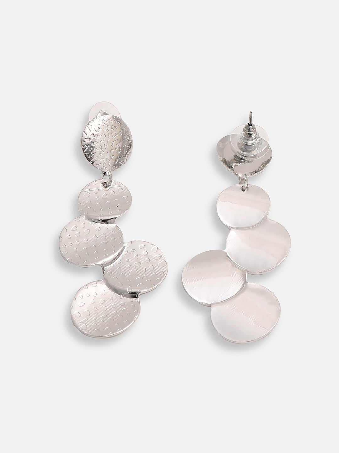 SILVER PLATED PARTY DESIGNER STONE DROP EARRING FOR WOMEN