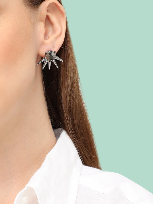 SILVER PLATED PARTY DESIGNER STUD FOR WOMEN